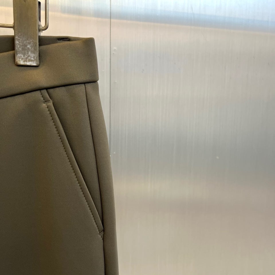 SLIM FIT OLIVE TAILORED TROUSERS