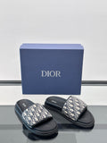 DESIGNER MONOGRAM SLIDE SANDALS
