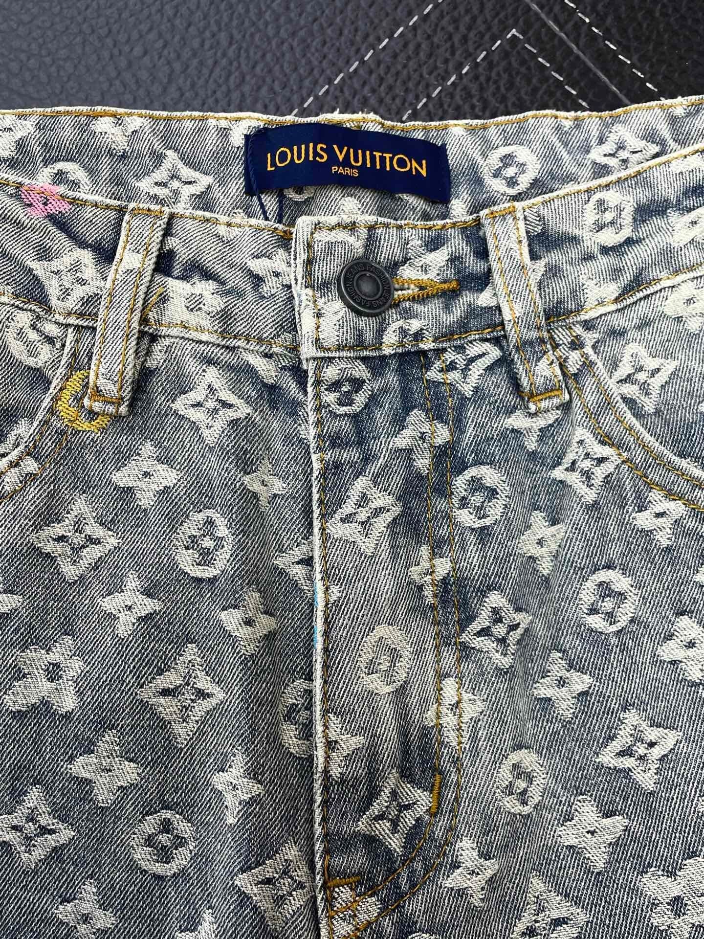 MONOGRAM JACQUARD STRAIGHT-LEG DENIM JEANS