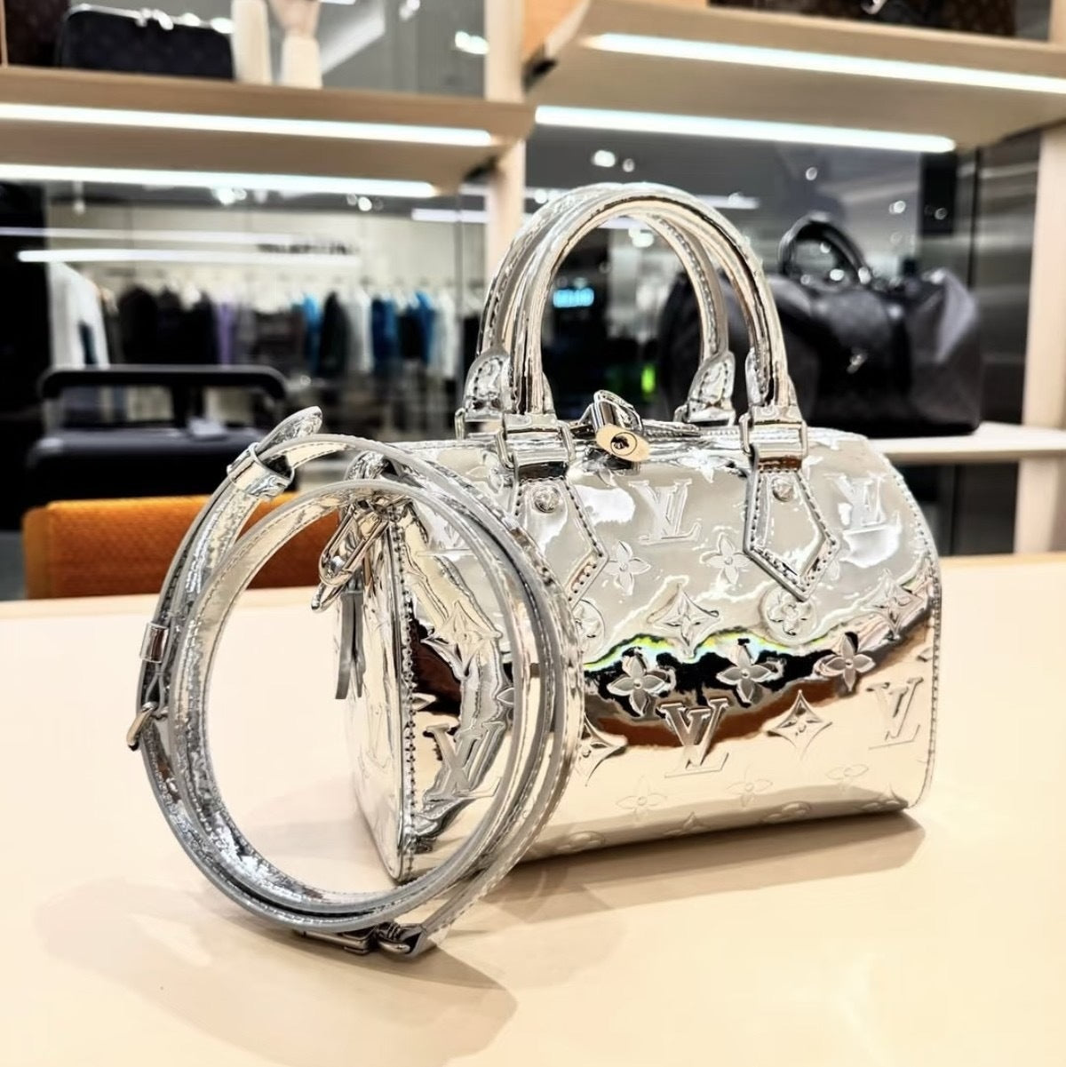 MINI METALLIC TOP HANDLE BAG