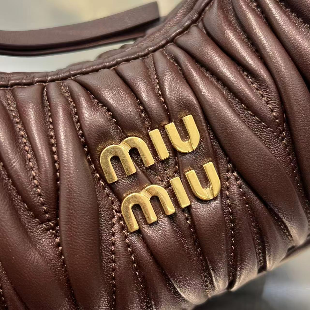 DARK CHOCOLATE MATELASSÉ MINI HOBO BAG
