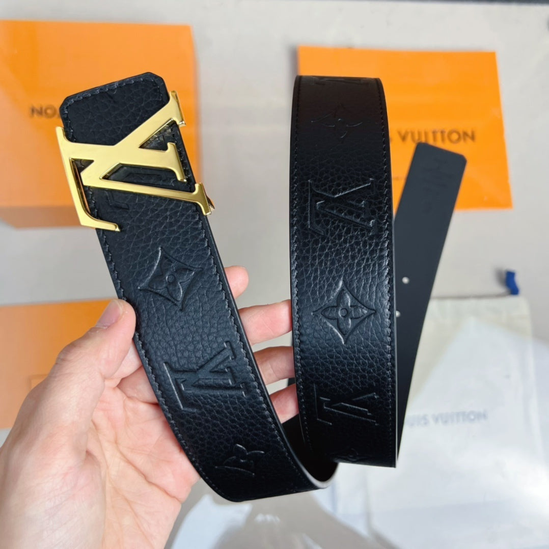 EMBOSSED LEATHER BELT – GOLD BUCKLE EDITION