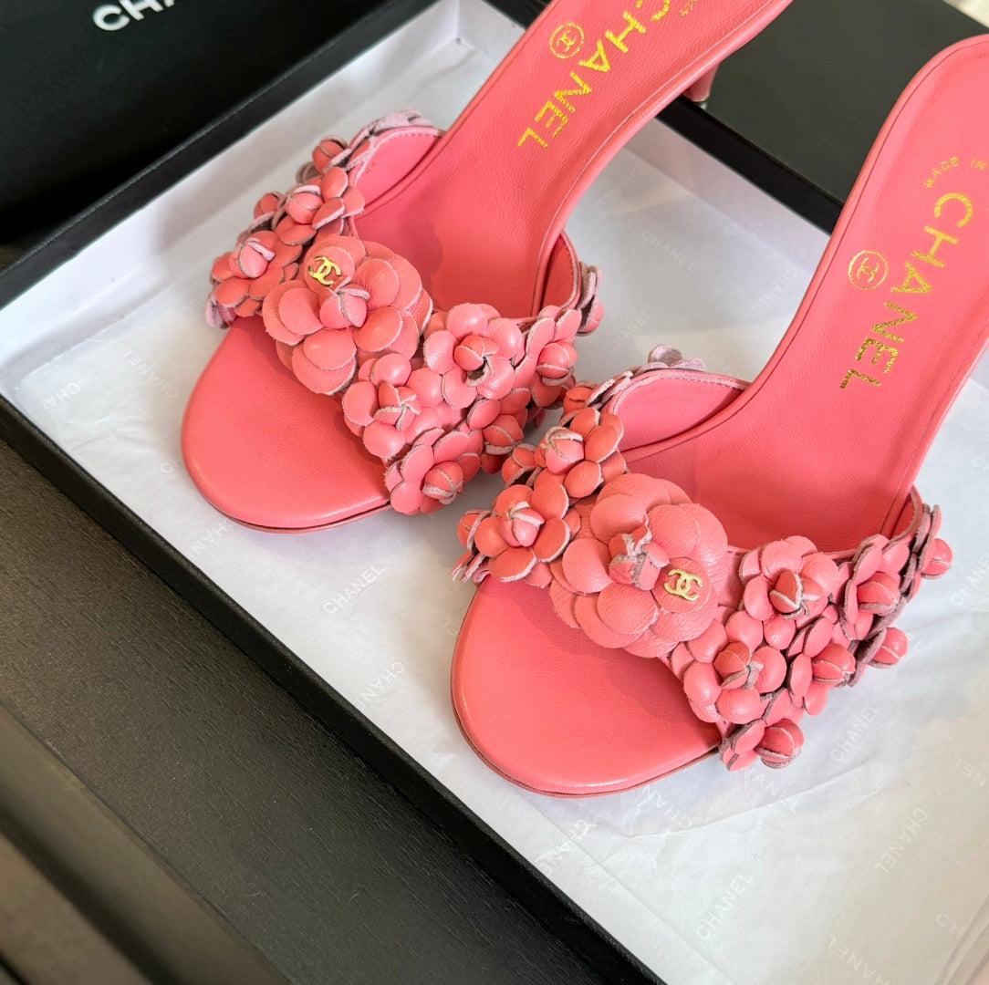 PINK FLORAL HEELS