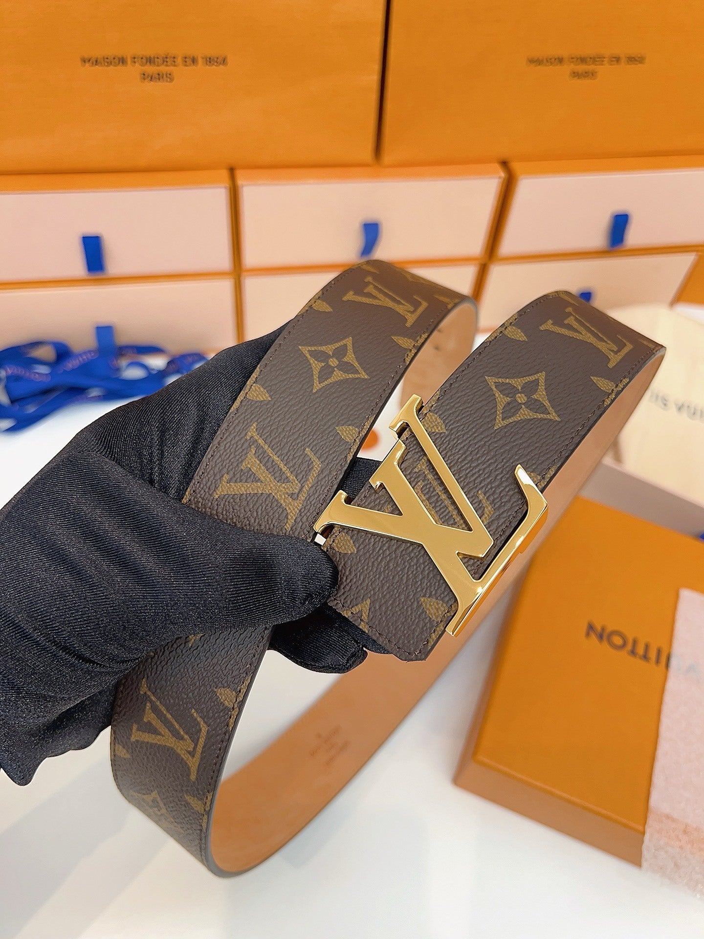 CLASSIC MONOGRAM BELT – GOLD BUCKLE EDITION