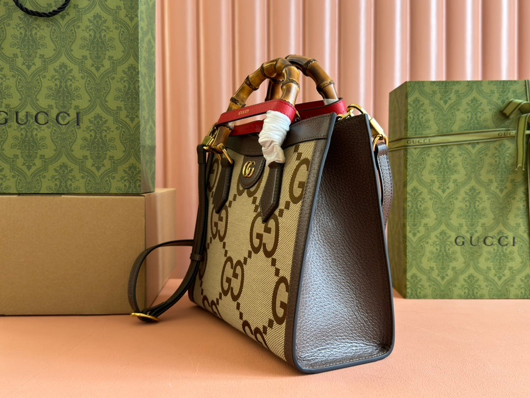 LUXURY BAMBOO HANDLE MONOGRAM MINI TOTE BAG