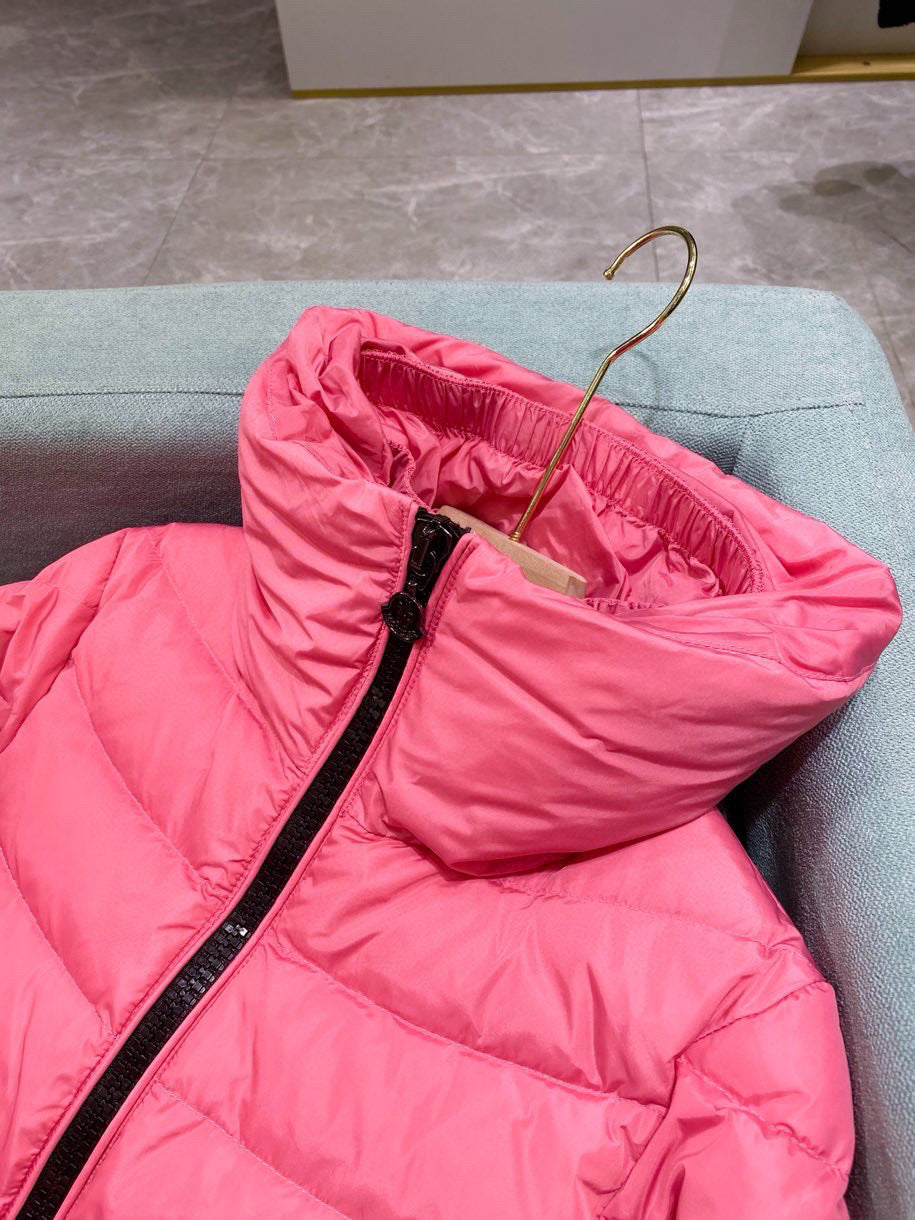 WOMEN’S PINK PADDED STAND COLLAR WINTER JACKET