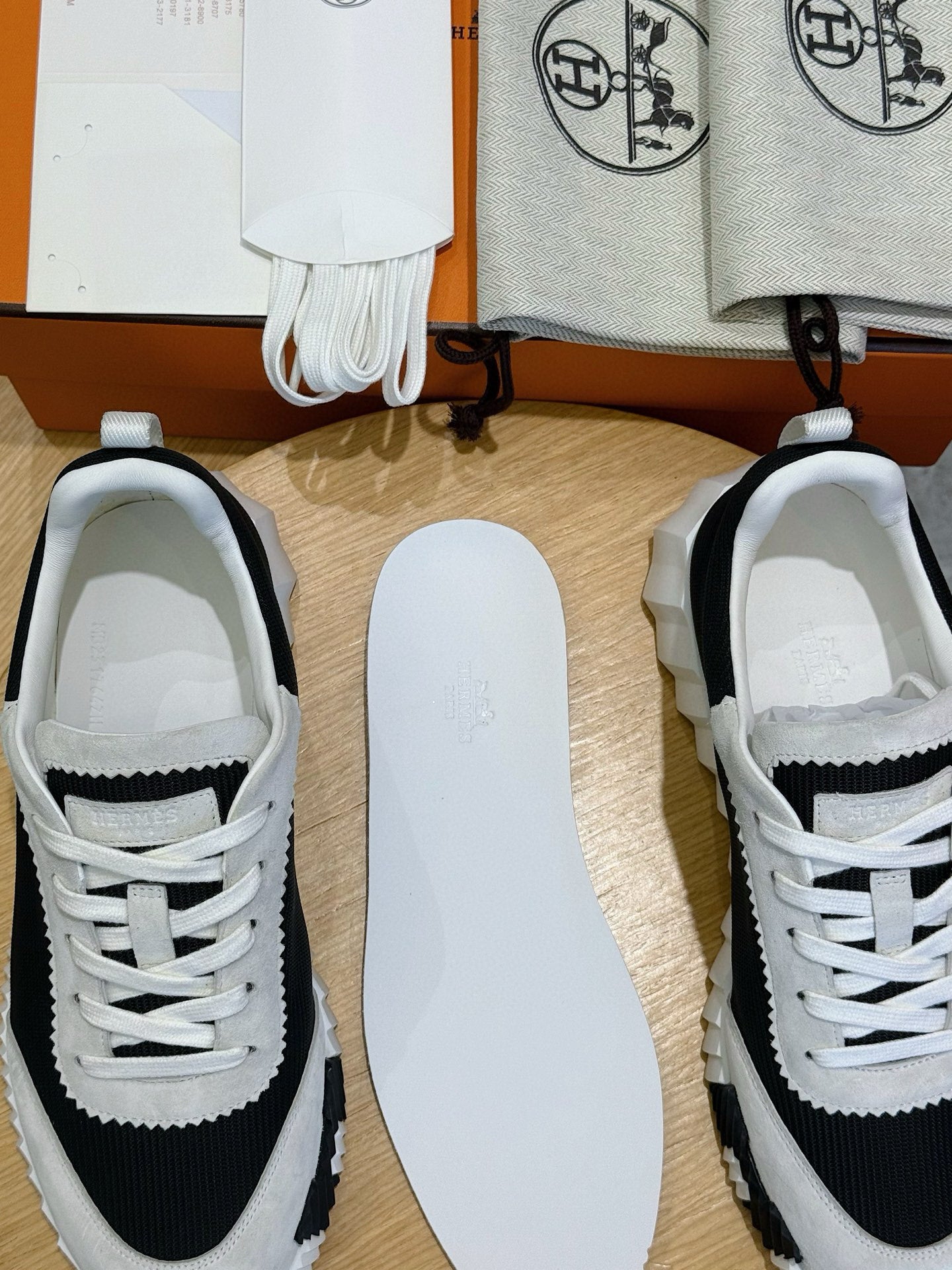 BLACK & WHITE TWO-TONE DESIGNER SNEAKERS