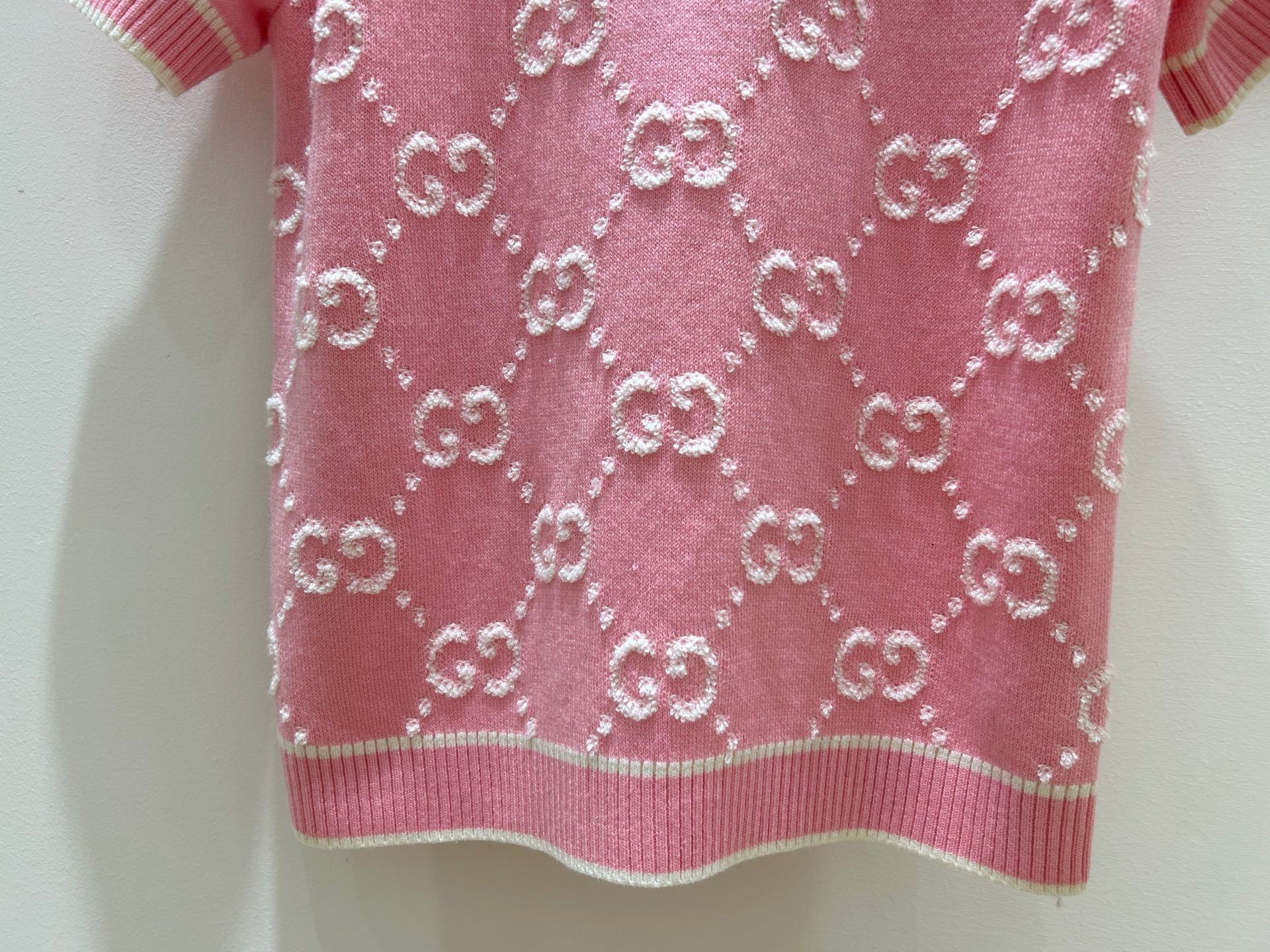 PINK MONOGRAM KNIT TOP