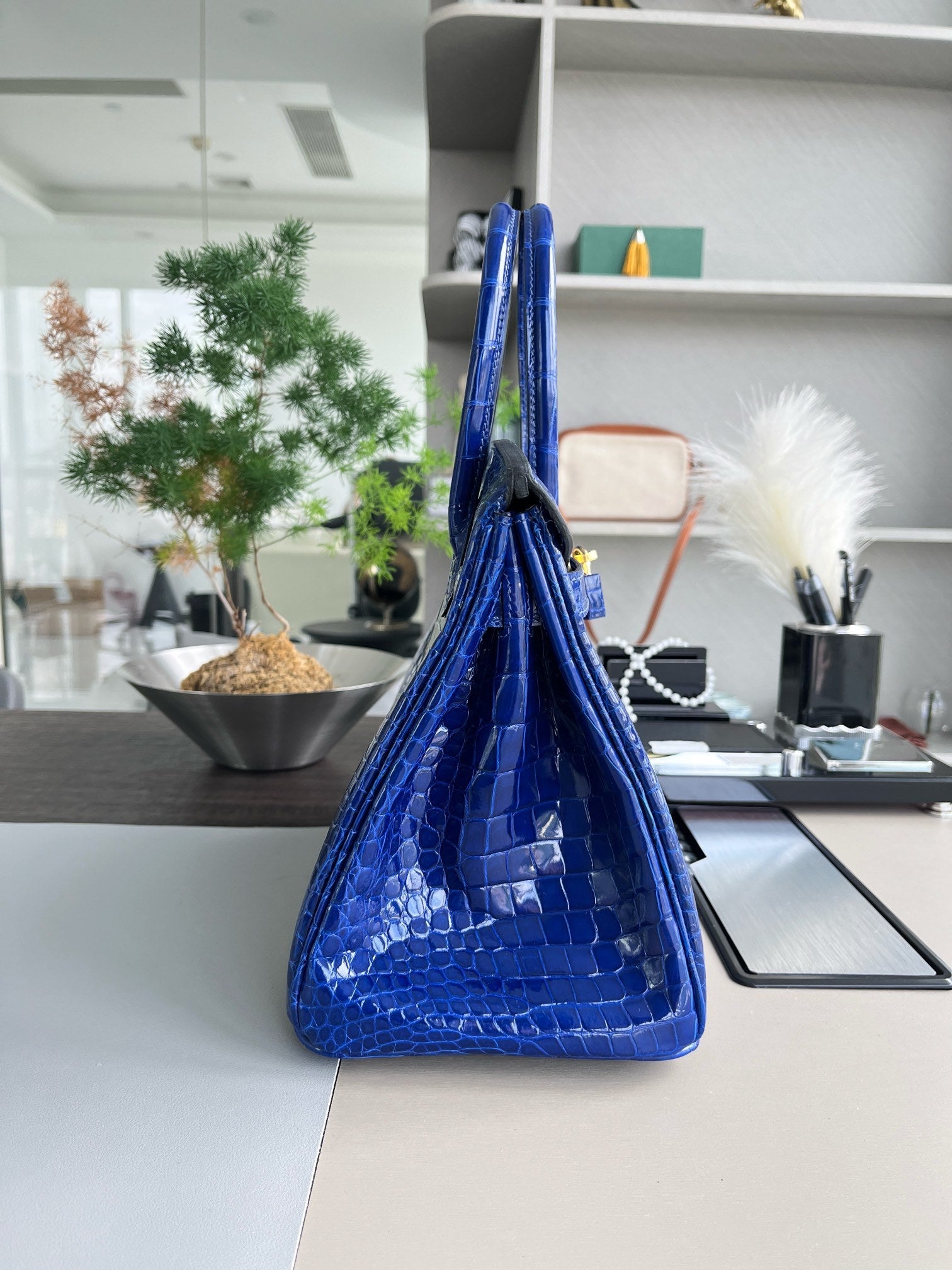 SAPPHIRE CROC BIRKIN