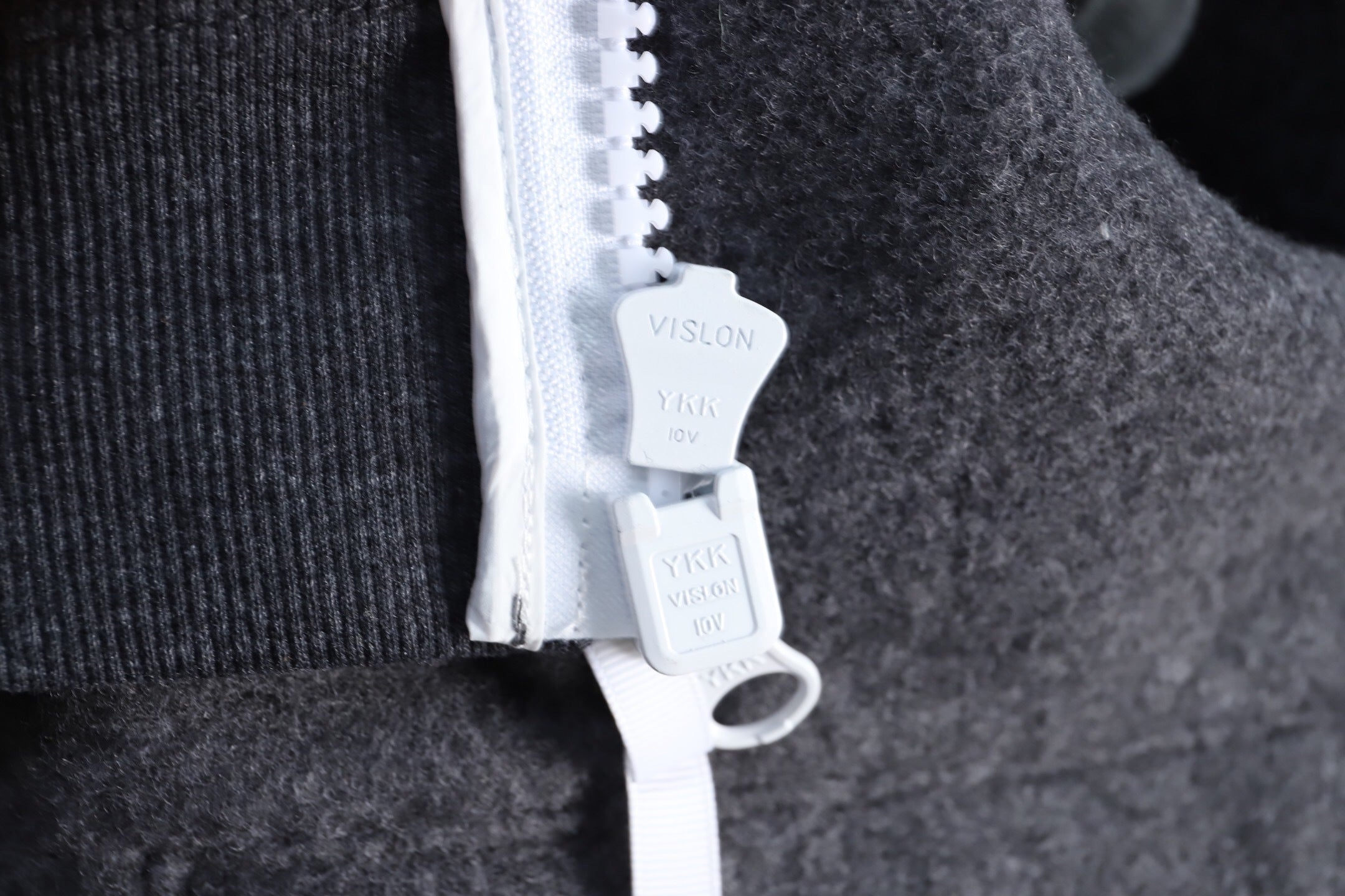 DARK GREY ZIP-UP WOOL BLEND VEST