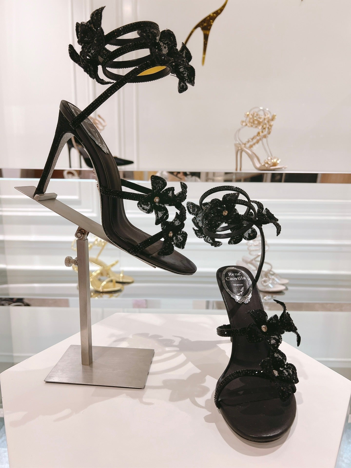 MIDNIGHT FLORAL HEELS