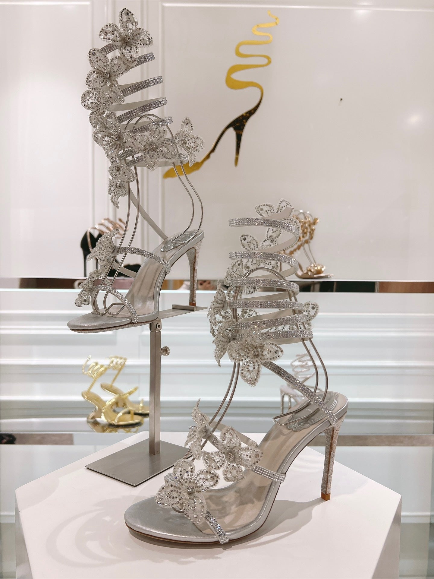CRYSTAL BUTTERFLY HEELS