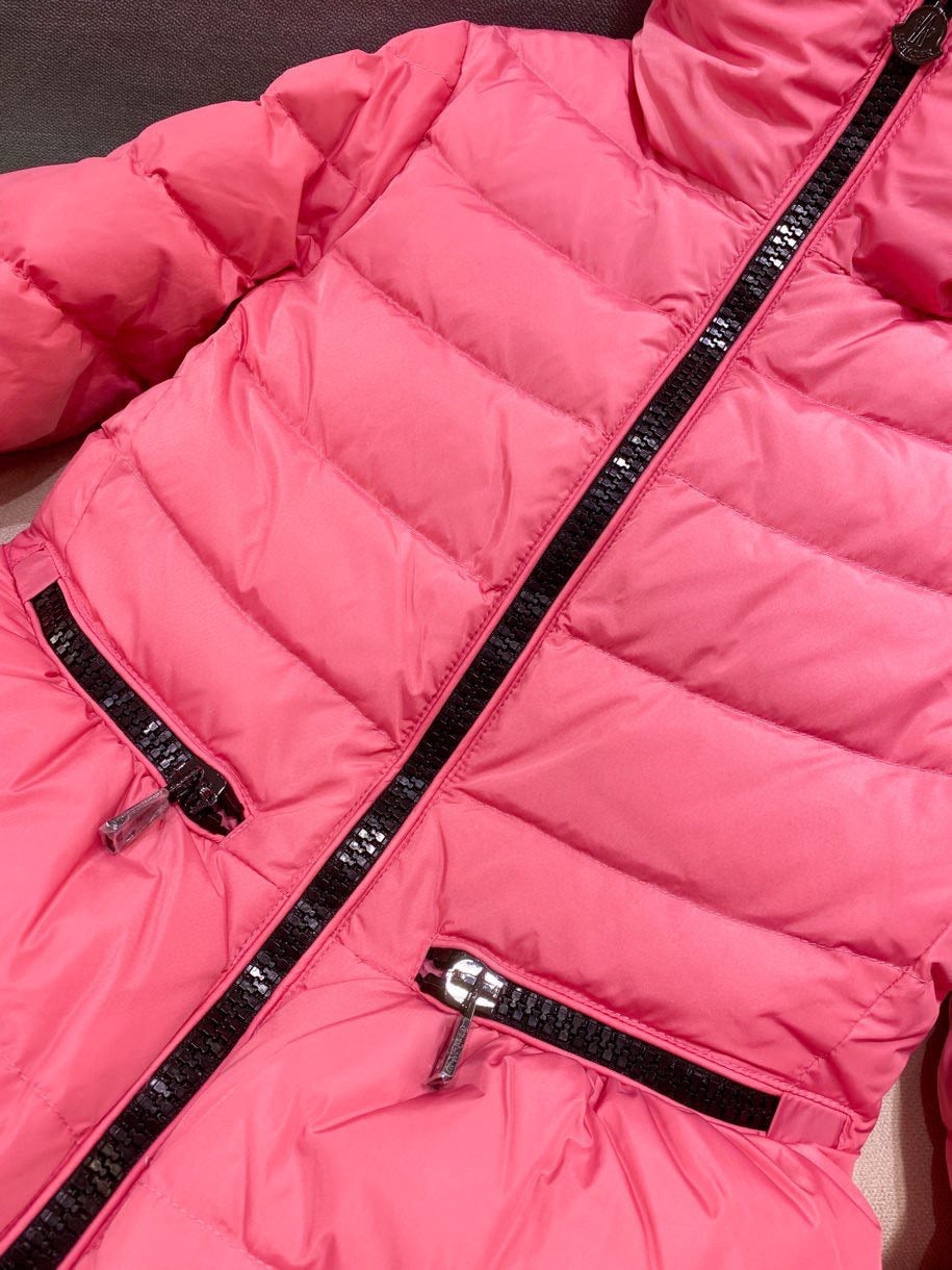 WOMEN’S PINK PADDED STAND COLLAR WINTER JACKET
