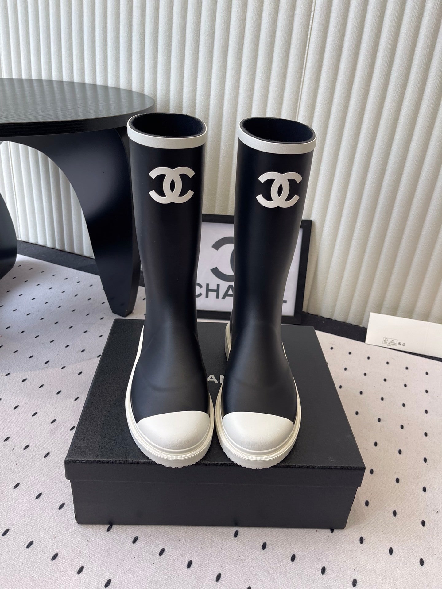 LOGO KNEE-HIGH RUBBER BOOTS