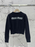 CROPPED KNIT LOGO SWEATER