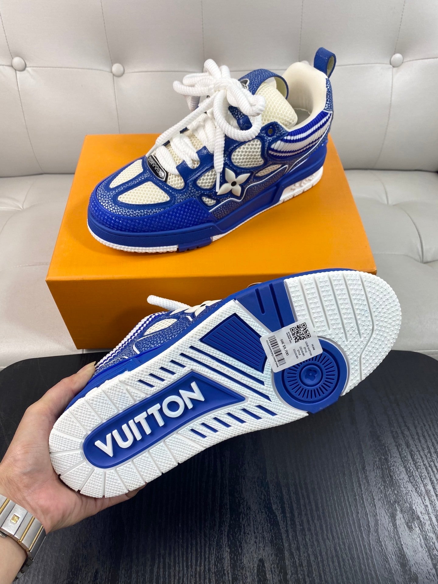 BLAU &amp; CREME CHUNKY SNEAKERS