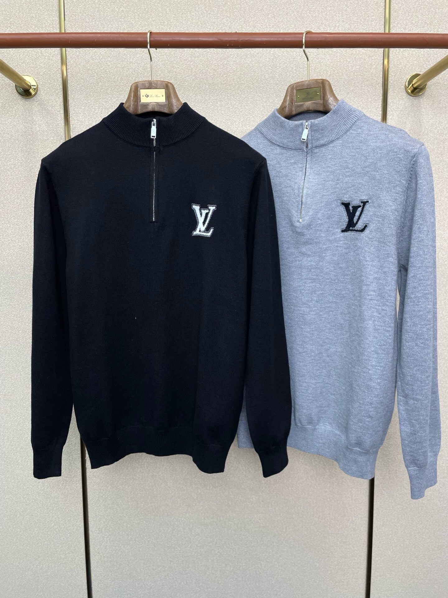 ZIP-NECK KNIT SWEATER