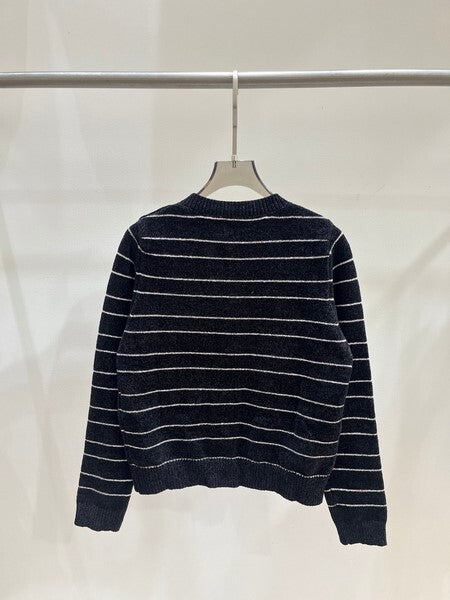 STRIPED BUTTON KNIT CARDIGAN