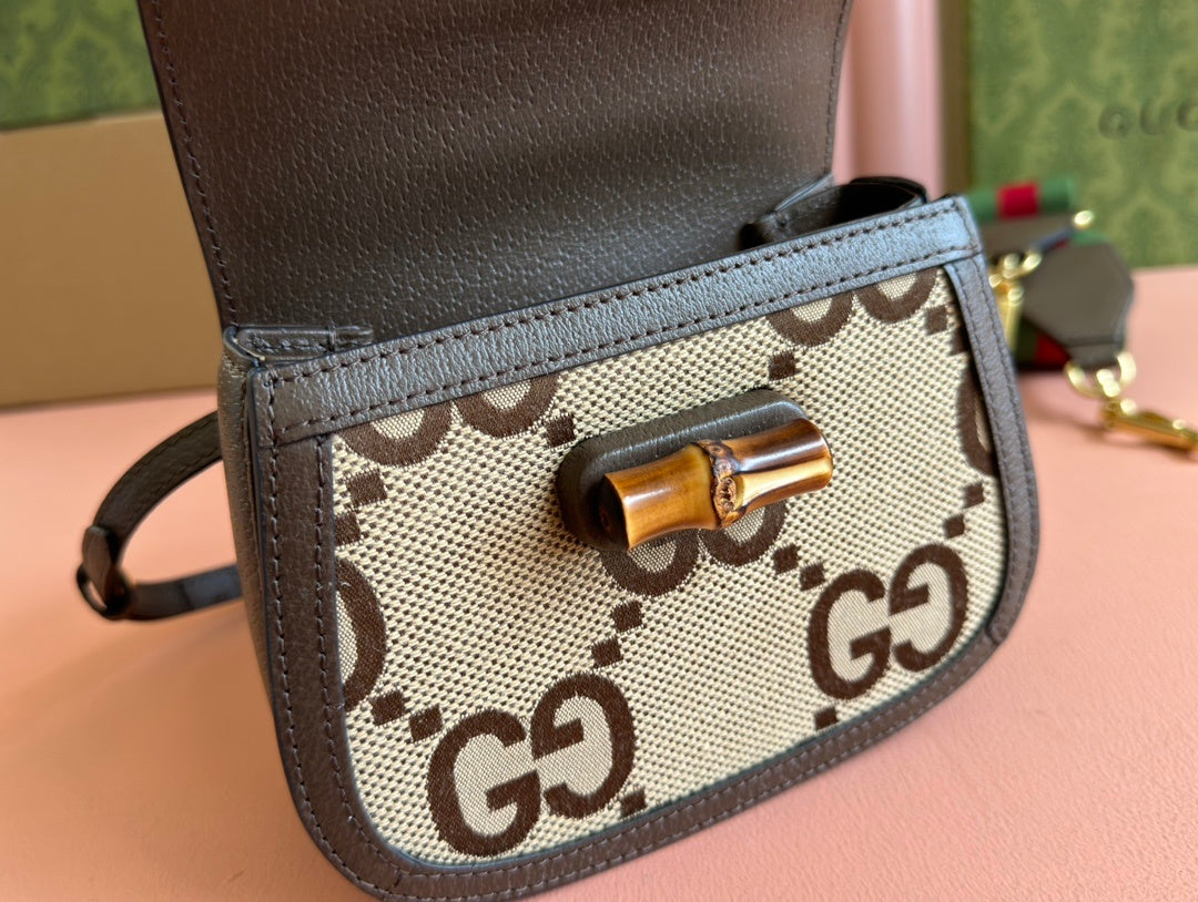 BAMBOO HANDLE MINI MONOGRAM CROSSBODY BAG