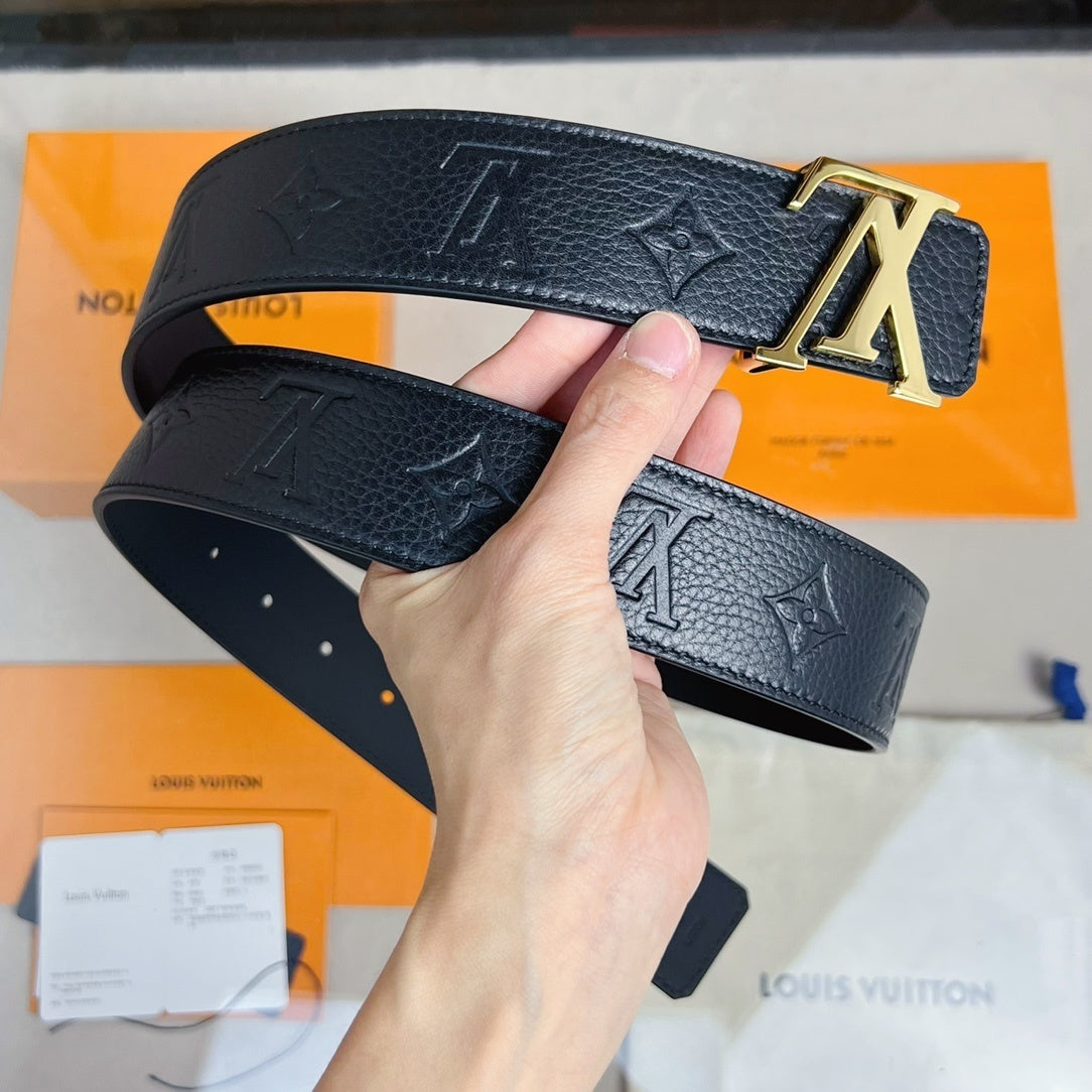 EMBOSSED LEATHER BELT – GOLD BUCKLE EDITION