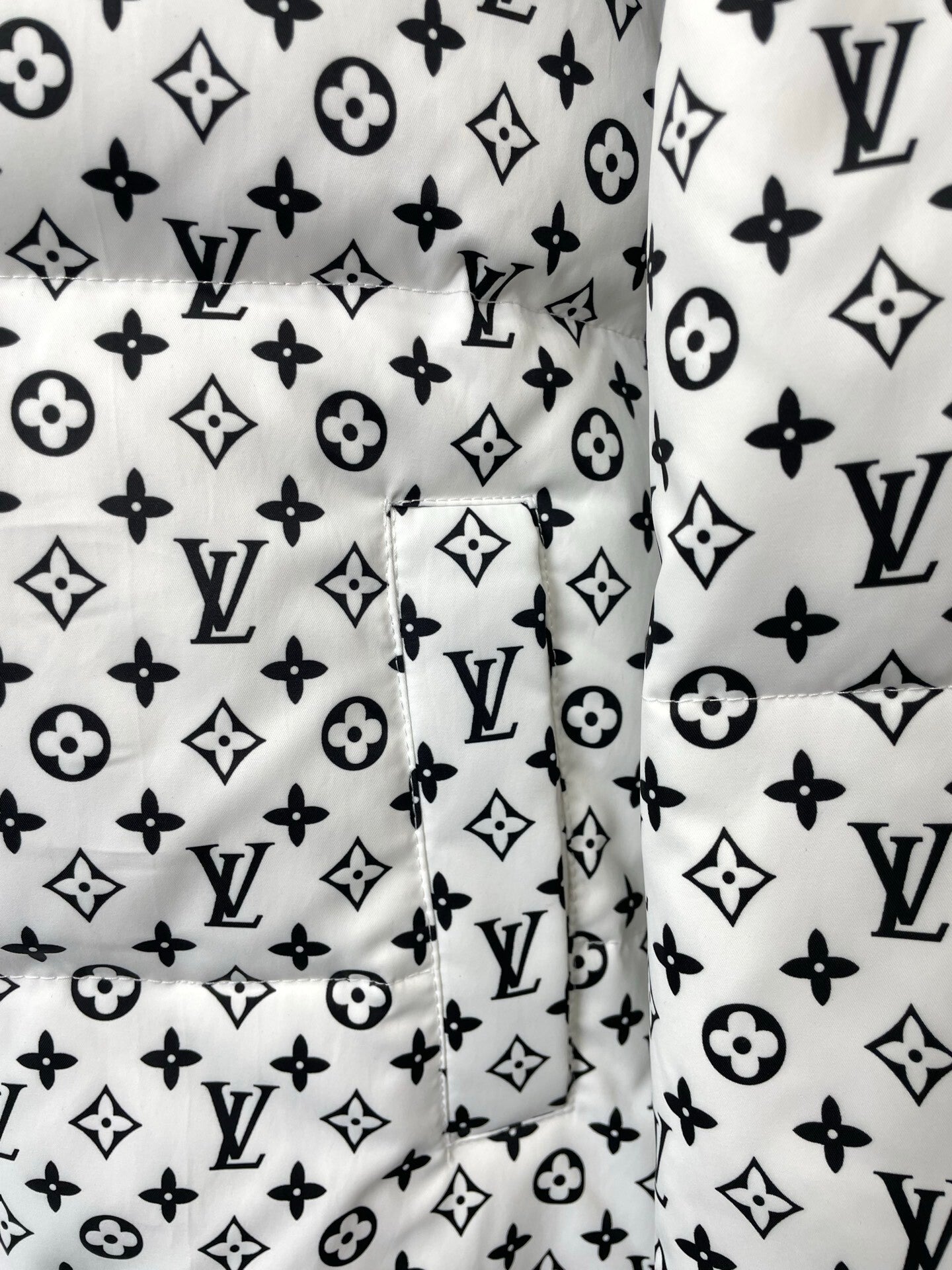 ALL-OVER MONOGRAM PADDED ZIP HOODIE