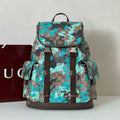 CAMOUFLAGE CANVAS BACKPACK – BLUE/TEAL