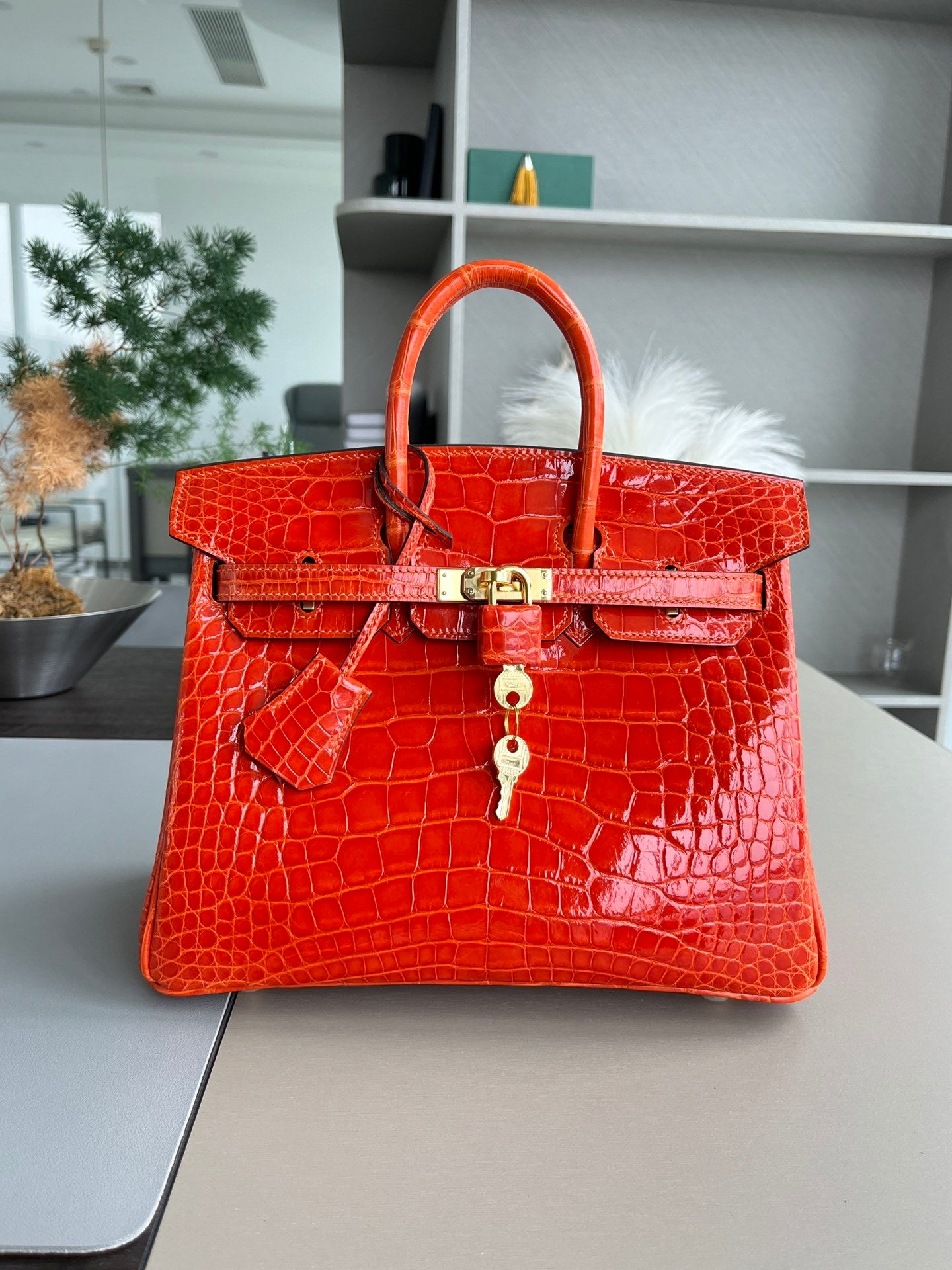 SUNSET CROC BIRKIN