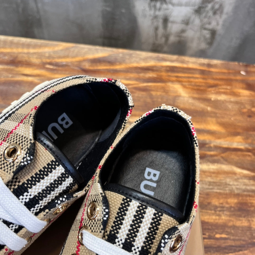 CHECK PRINT PLATFORM LOW-TOP SNEAKERS