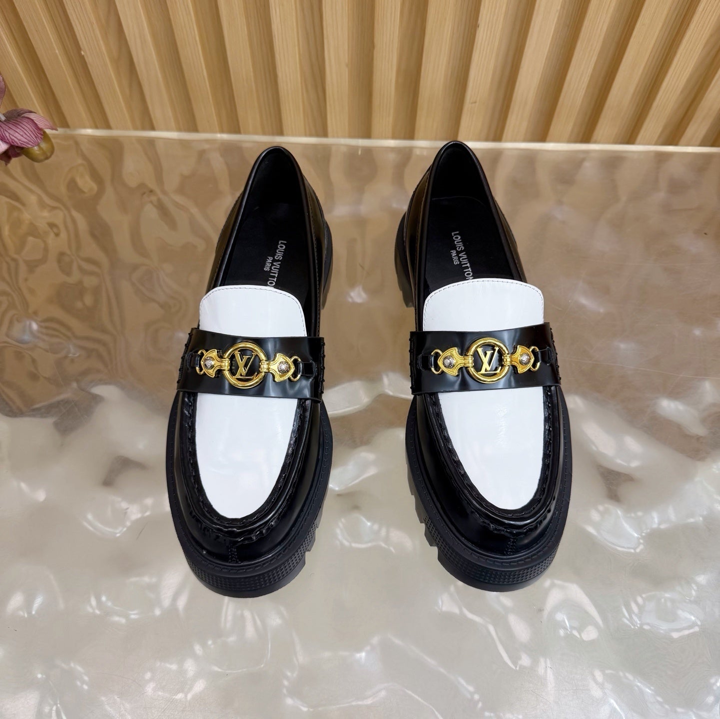 BLACK & WHITE CHUNKY SOLE DESIGNER LOAFERS