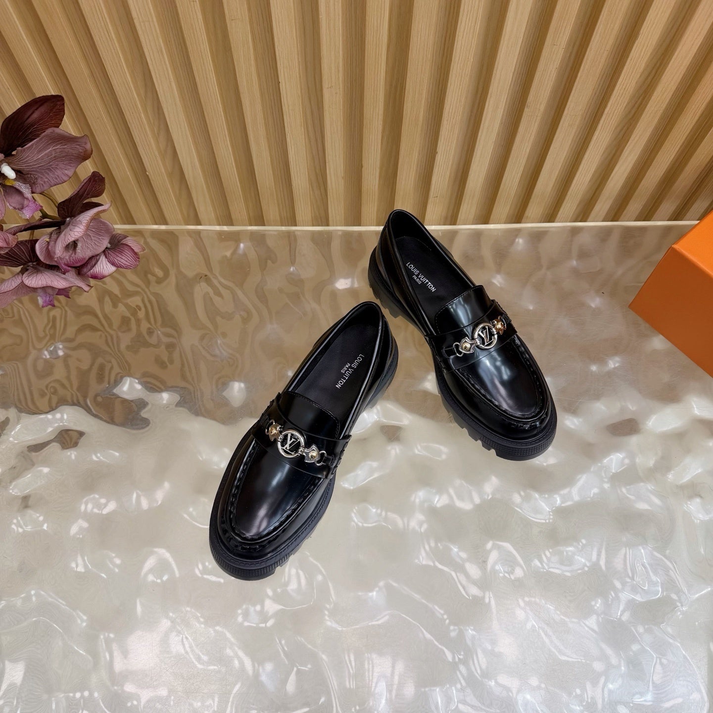 BLACK CHUNKY SOLE DESIGNER LOAFERS