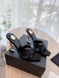 MINIMAL BLACK HEEL SANDALS