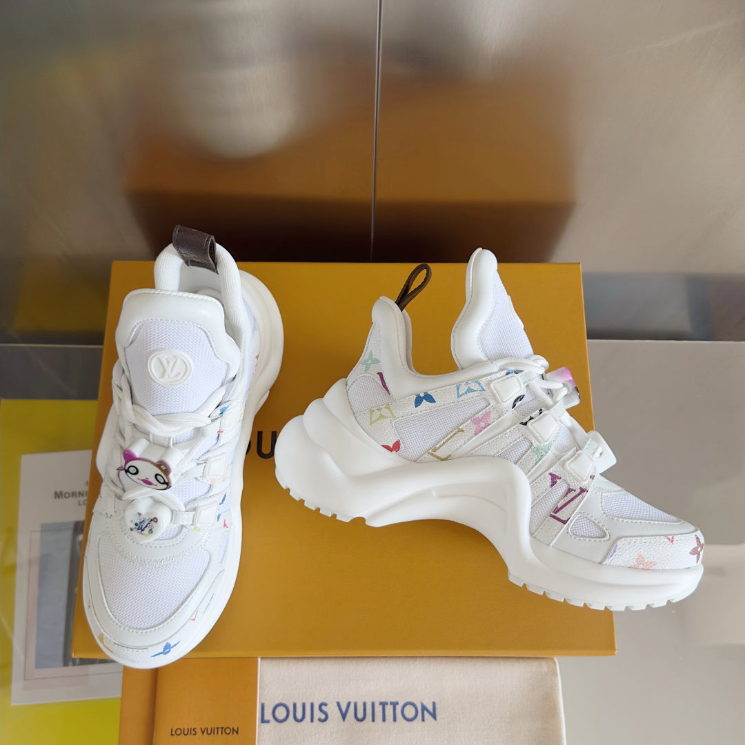 WHITE MULTICOLOR CHUNKY SNEAKERS