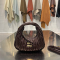 DARK CHOCOLATE MATELASSÉ MINI HOBO BAG