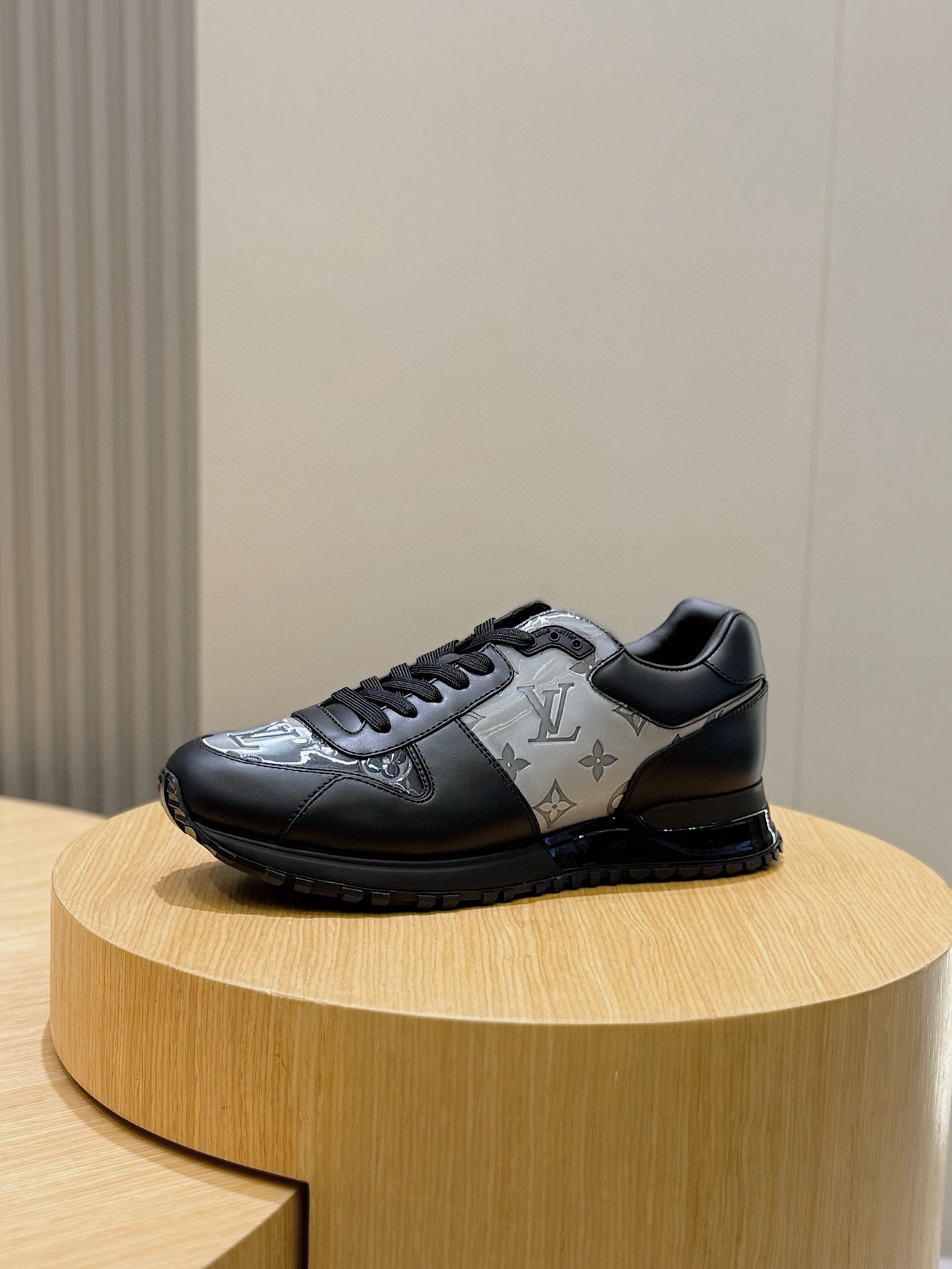 BLACK MONOGRAM PANEL SNEAKERS