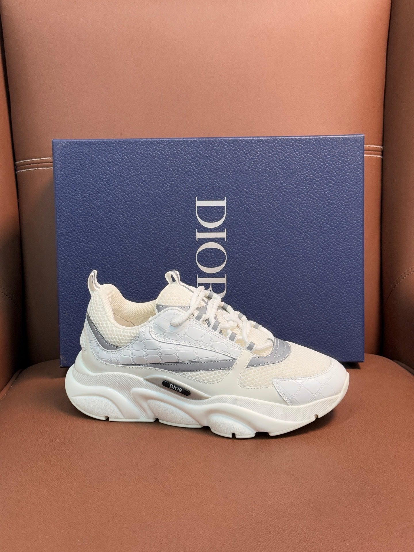 WHITE & SILVER CHUNKY DESIGNER SNEAKERS