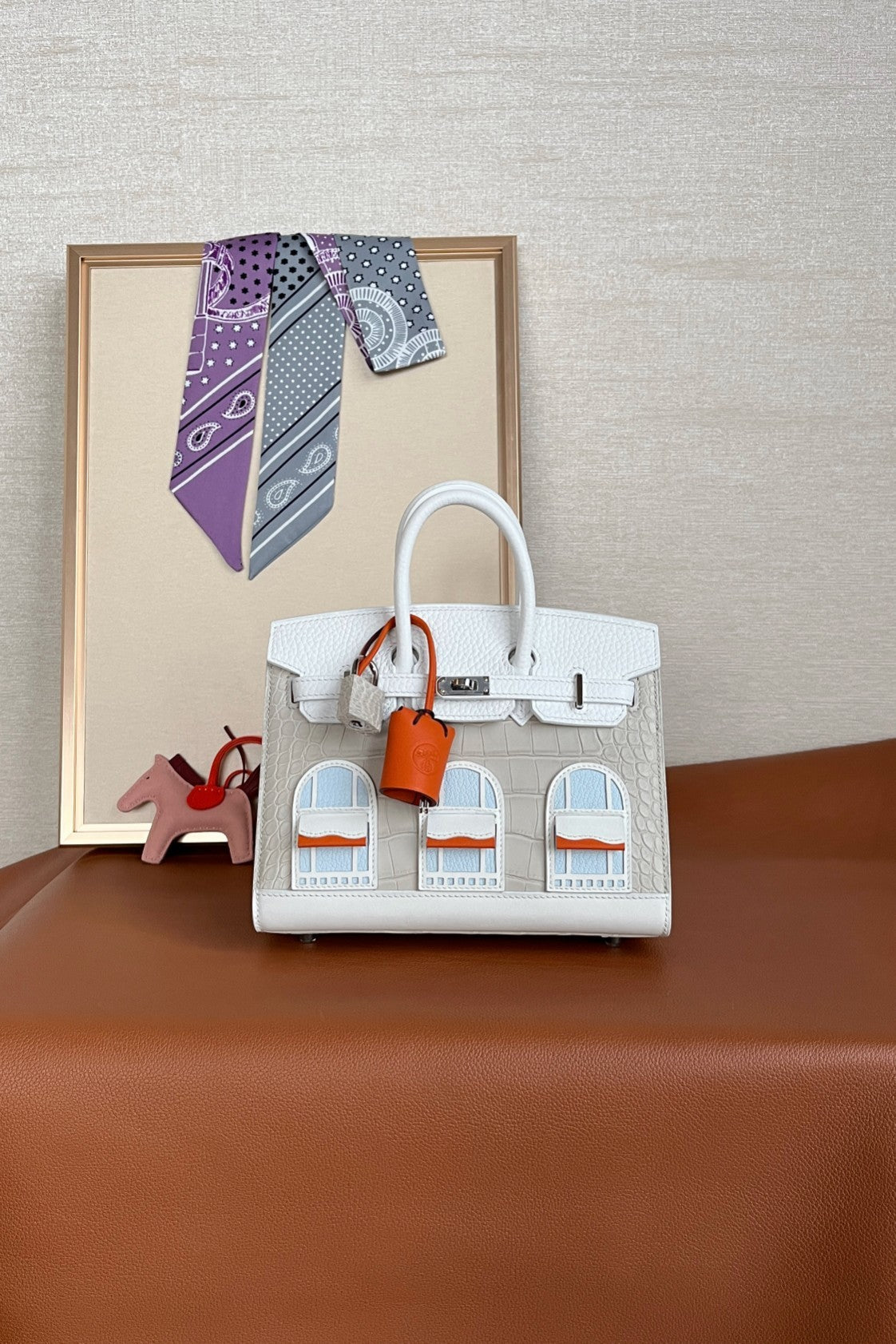 LIMITED EDITION ARCHITECTURAL BIRKIN STYLE HANDBAG WITH WINDOW DETAILING