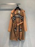 CLASSIC CHECK PANEL BELTED HOODED COAT