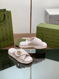 QUILTED PLATFORM SLIDE SANDALS – SOFT IVORY
