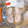NUDE CHAIN STRAP SANDALS