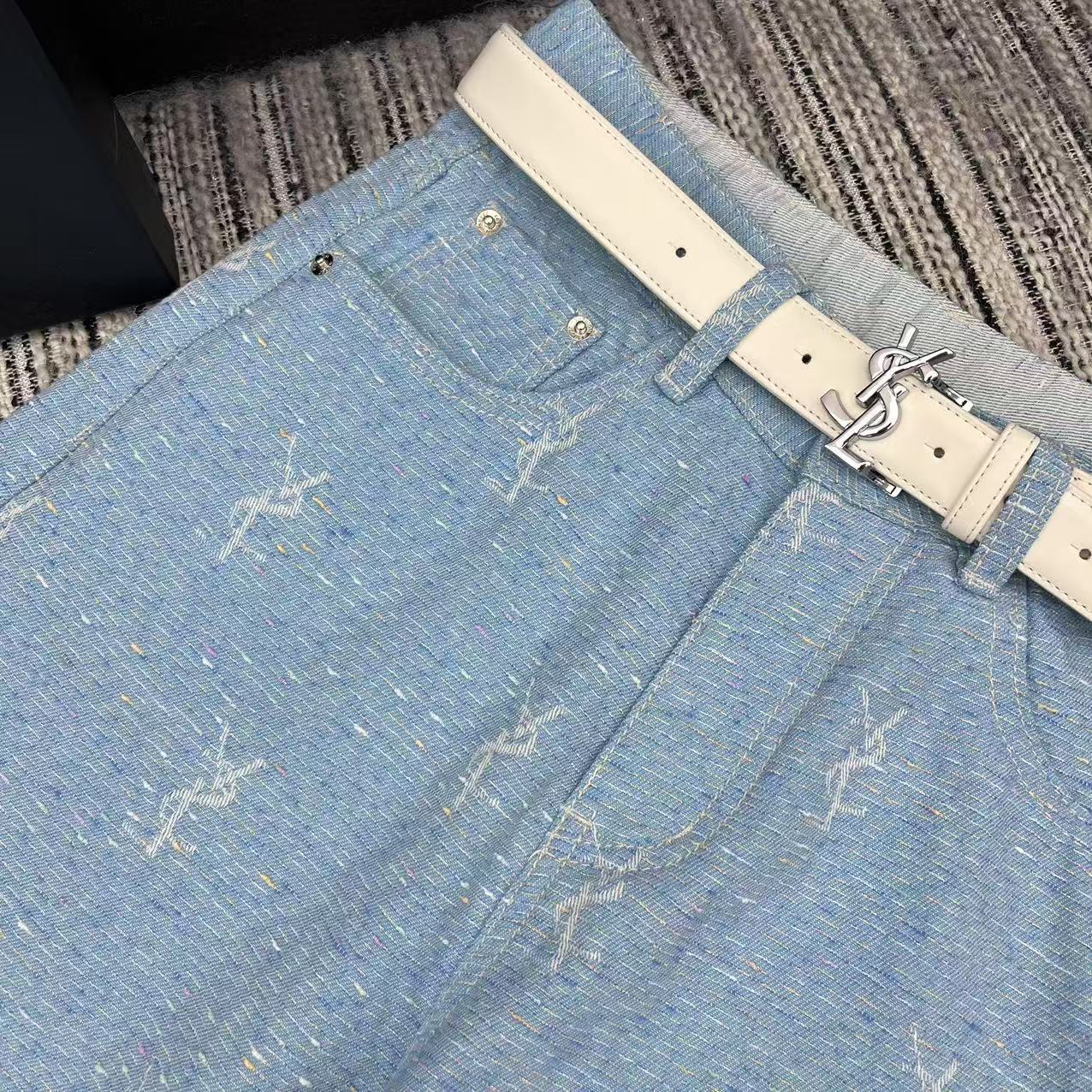 HIGH-WAIST WIDE LEG DENIM PANTS