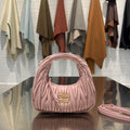 BLUSH PINK MATELASSÉ MINI HOBO BAG