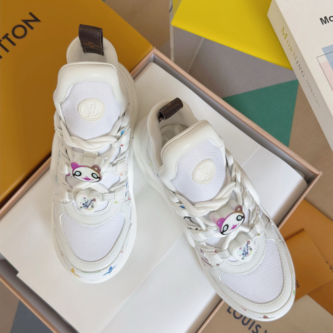 WHITE MULTICOLOR CHUNKY SNEAKERS