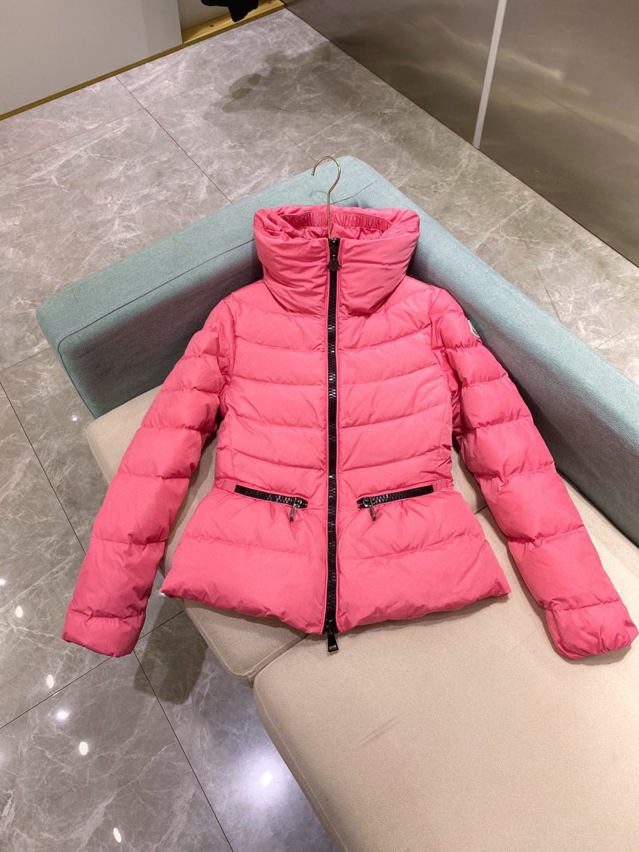 WOMEN’S PINK PADDED STAND COLLAR WINTER JACKET