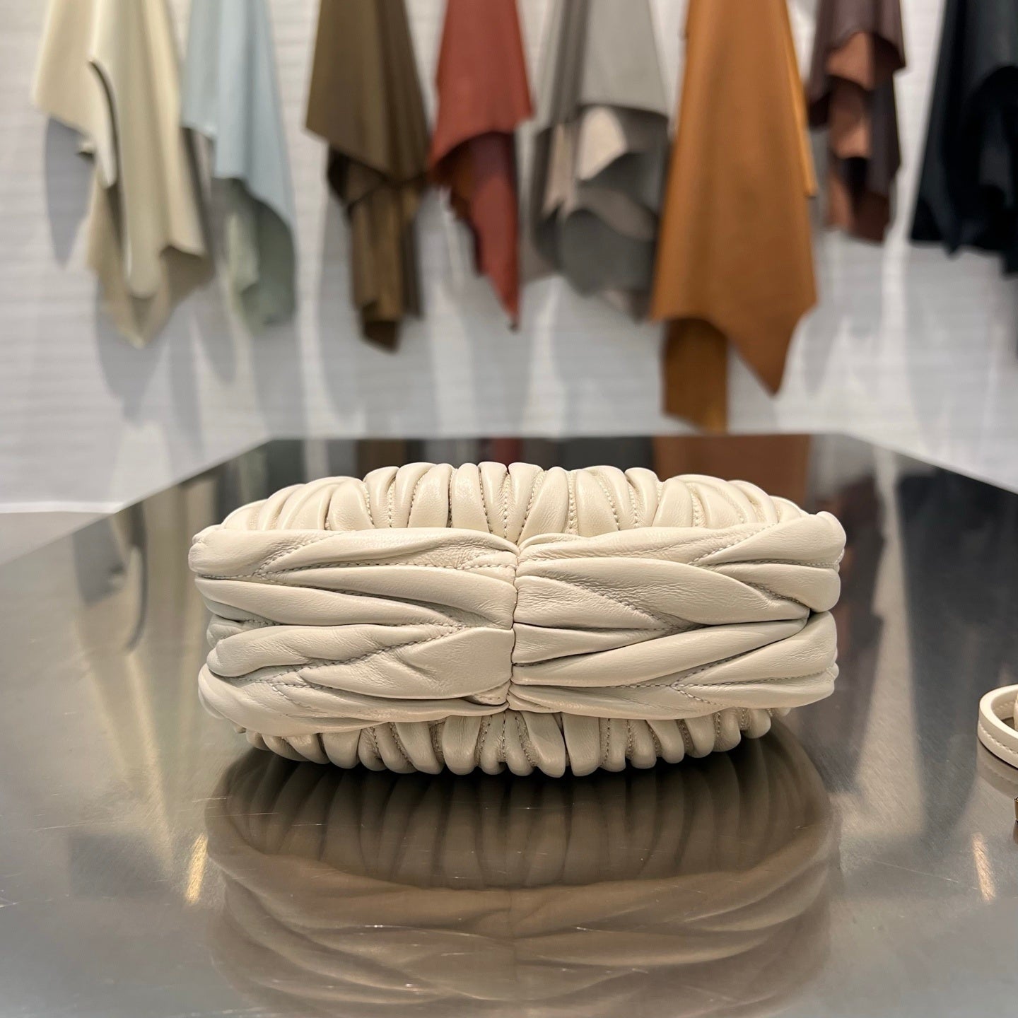 IVORY CREAM MATELASSÉ MINI HOBO BAG