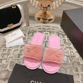 PINK QUILTED SLIDES