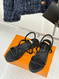 MINIMAL KNOT STRAP FLAT SANDALS – BLACK