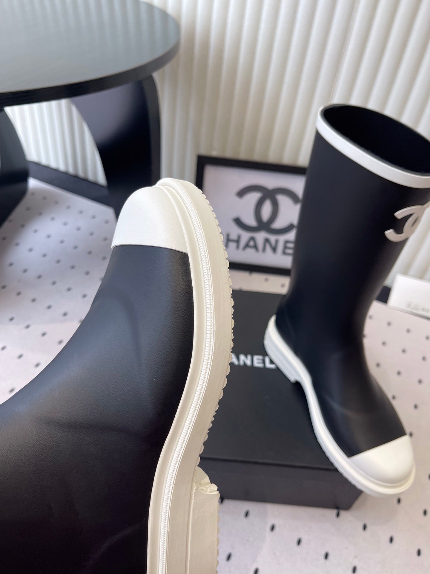 LOGO KNEE-HIGH RUBBER BOOTS