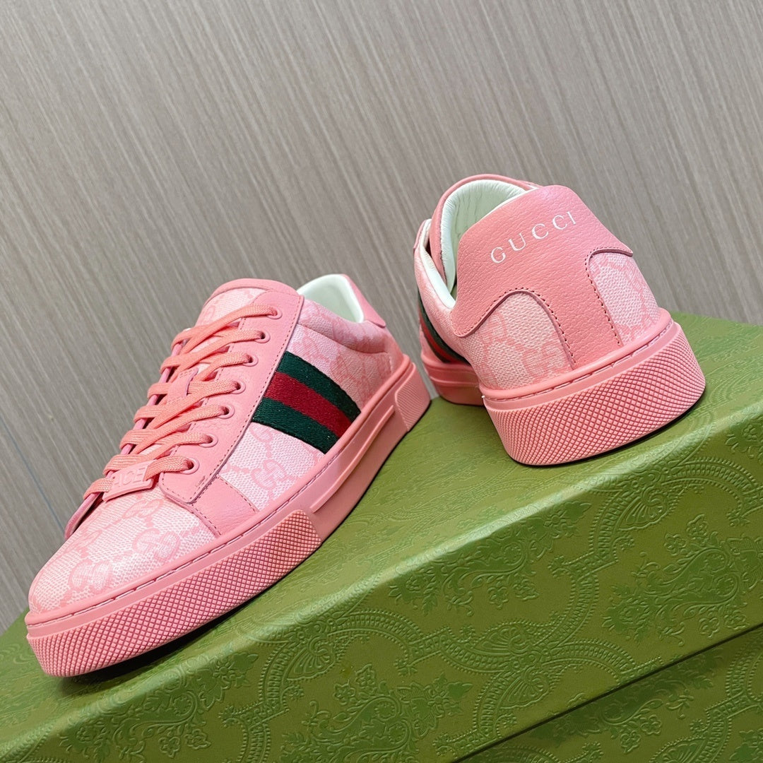 PINK STRIPE LOW-TOP SNEAKERS