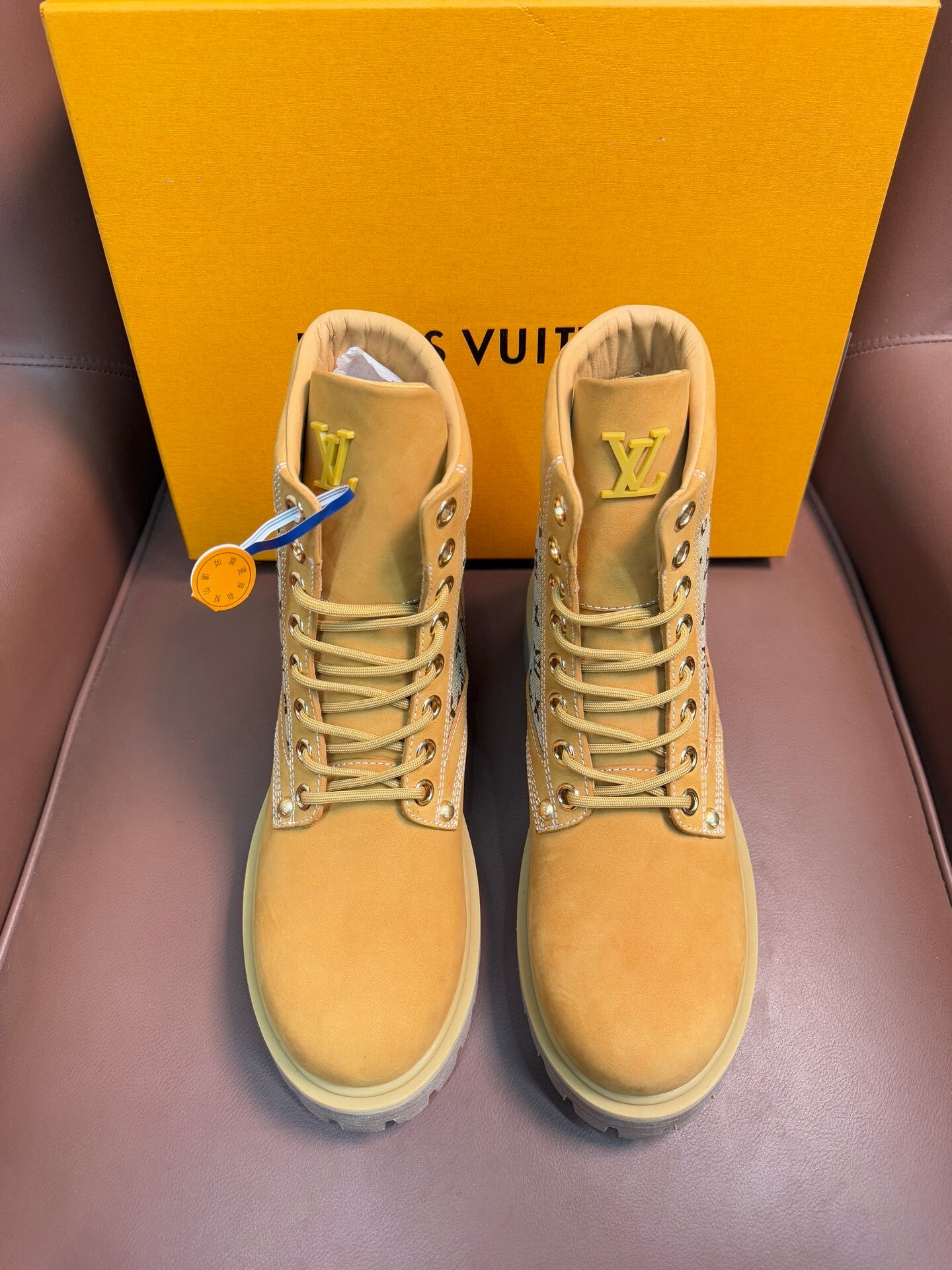 TAN MONOGRAMM CANVAS KAMPFSTIEFEL