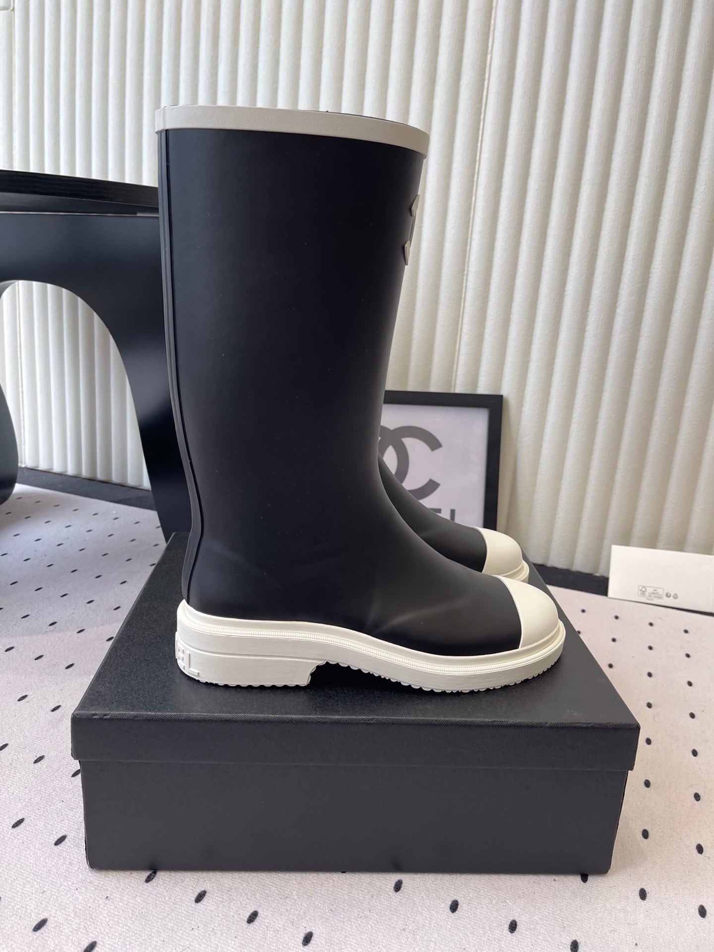 LOGO KNEE-HIGH RUBBER BOOTS